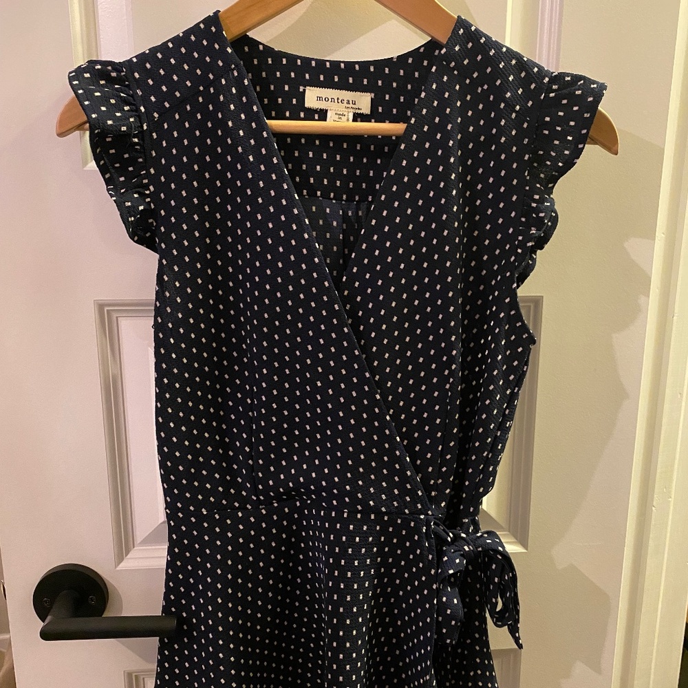 Monteau Wrap Top - Navy - Size M